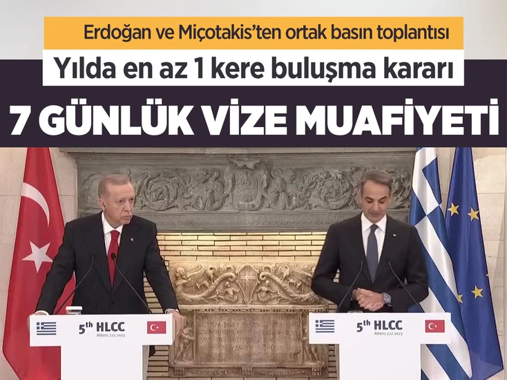 Cumhurbaşkanı Erdoğan ile Yunanistan Başbakanı Miçotakis'ten ortak basın toplantısı