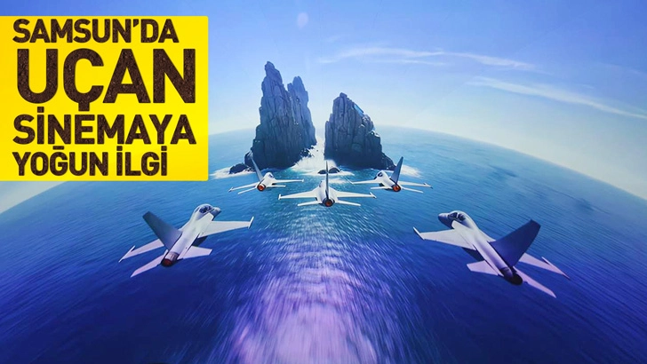 Samsun'da Uçan Sinemaya Yoğun İlgi