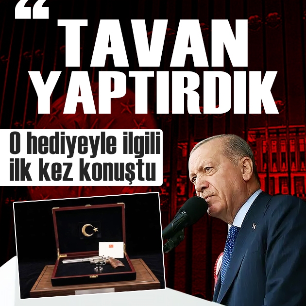 Cumhurbaşkanı Erdoğan  Samsun'da hediye silahlar için ilk kez konuştu